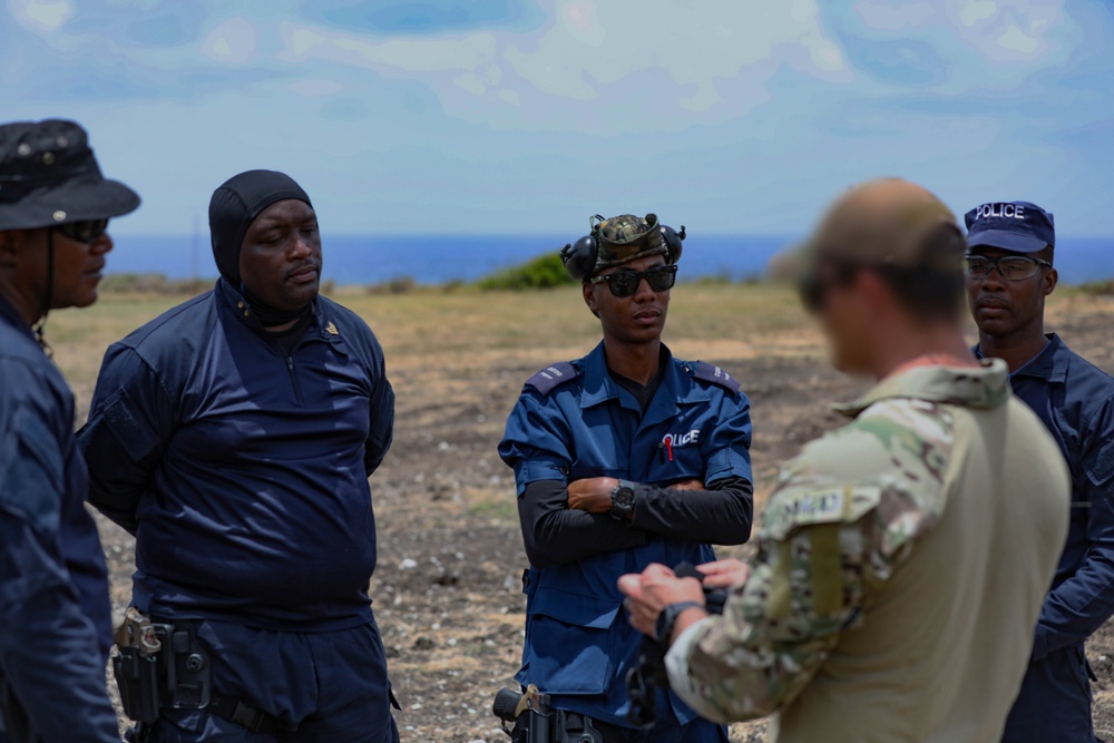 The Barbados Police Force conduct medical and weapons training during TRADEWINDS 24