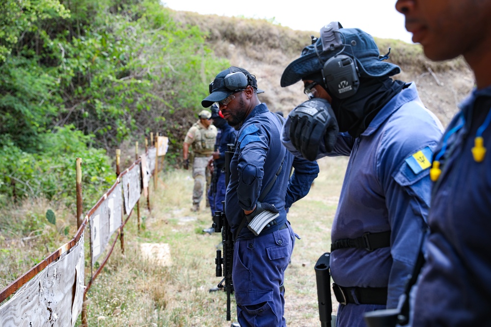 The Barbados Police Force conduct medical and weapons training during TRADEWINDS 24