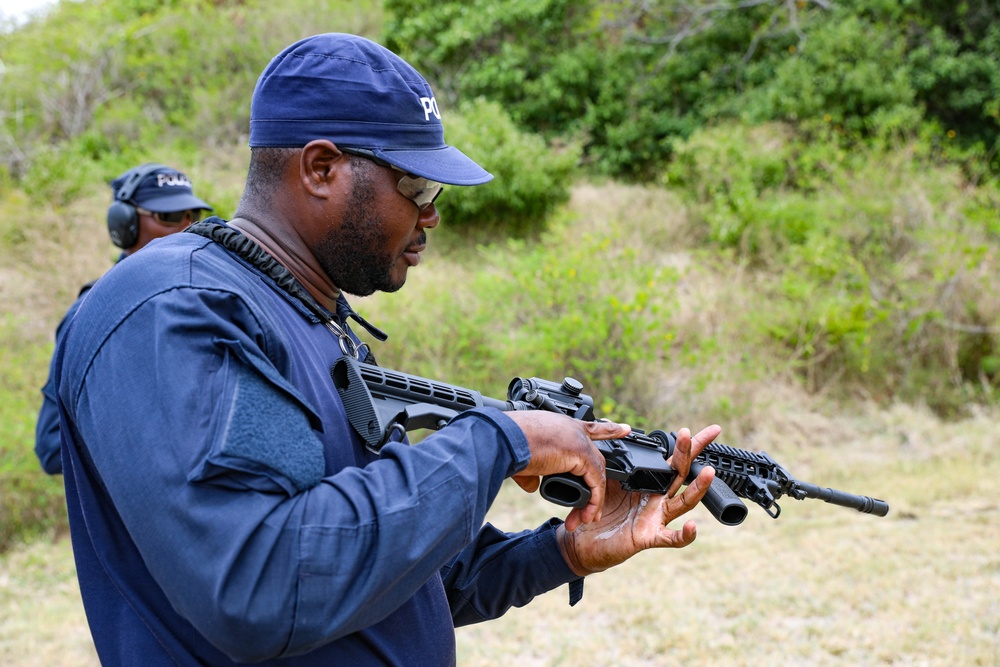 The Barbados Police Force conduct medical and weapons training during TRADEWINDS 24