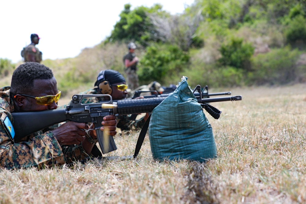 The Barbados Police Force conduct medical and weapons training during TRADEWINDS 24