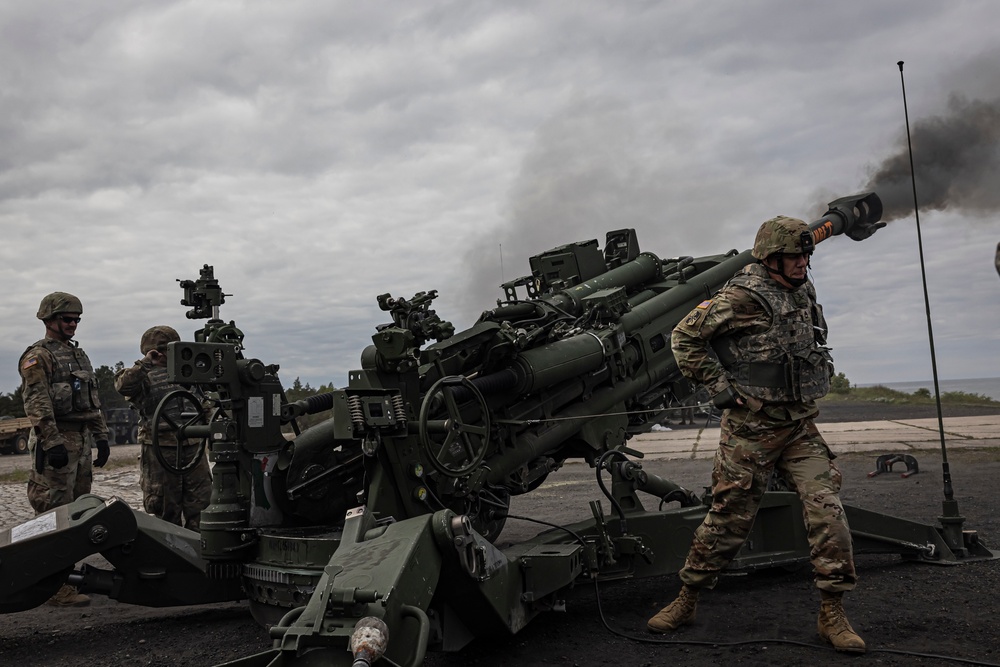 Multinational field artillery fire mission