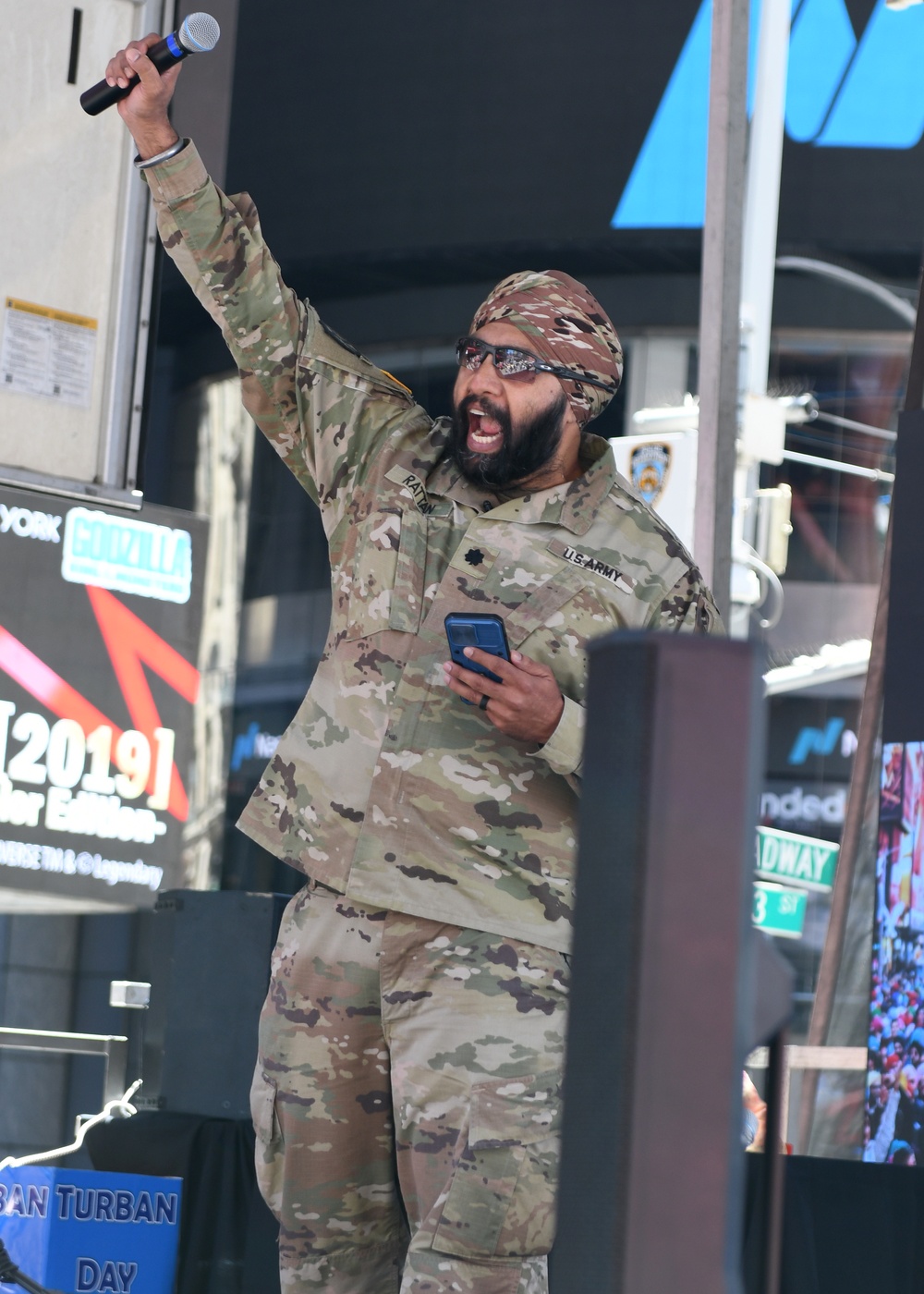 MRTC officer celebrates Army's support for Sikh Soldiers at Times Square 'Turban Day'