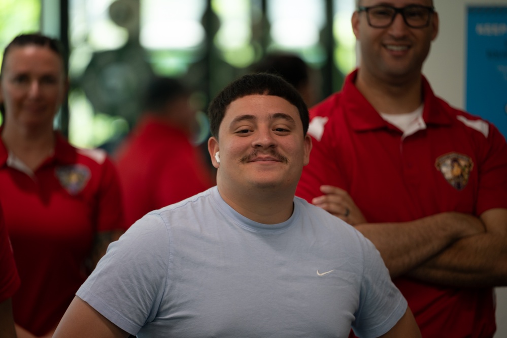 Wounded Warrior Regiment Members participate in a warrior athlete reconditioning program training camp at Nike World Headquarters