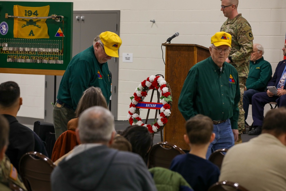 194th Tank Battalion Holds Annual Wreath Laying Ceremony for the Battle of Bataan