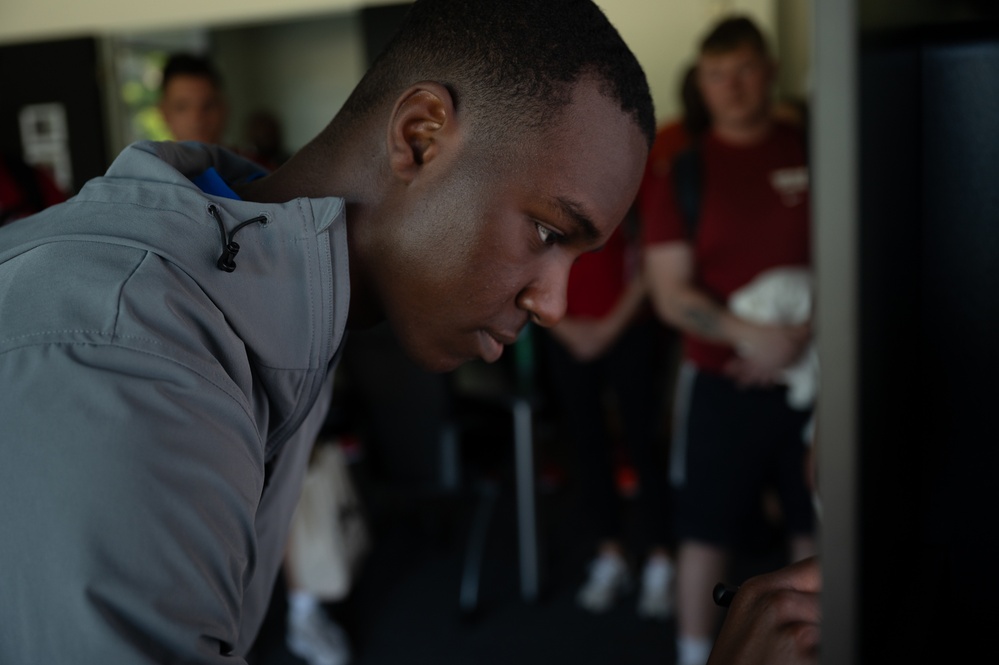 Wounded Warrior Regiment Members participate in a warrior athlete reconditioning program training camp at Nike World Headquarters