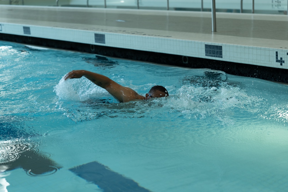 Wounded Warrior Regiment Members participate in a warrior athlete reconditioning program training camp at Nike World Headquarters