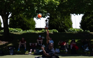 Wounded Warrior Regiment Members participate in a warrior athlete reconditioning program training camp at Nike World Headquarters