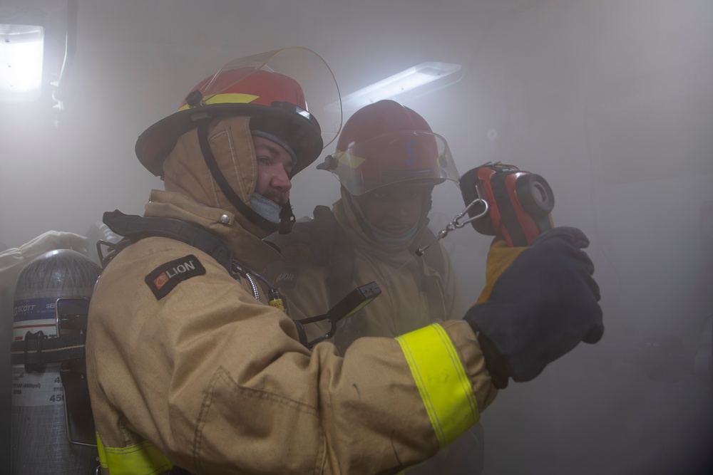Abraham Lincoln conducts General Quarters drill