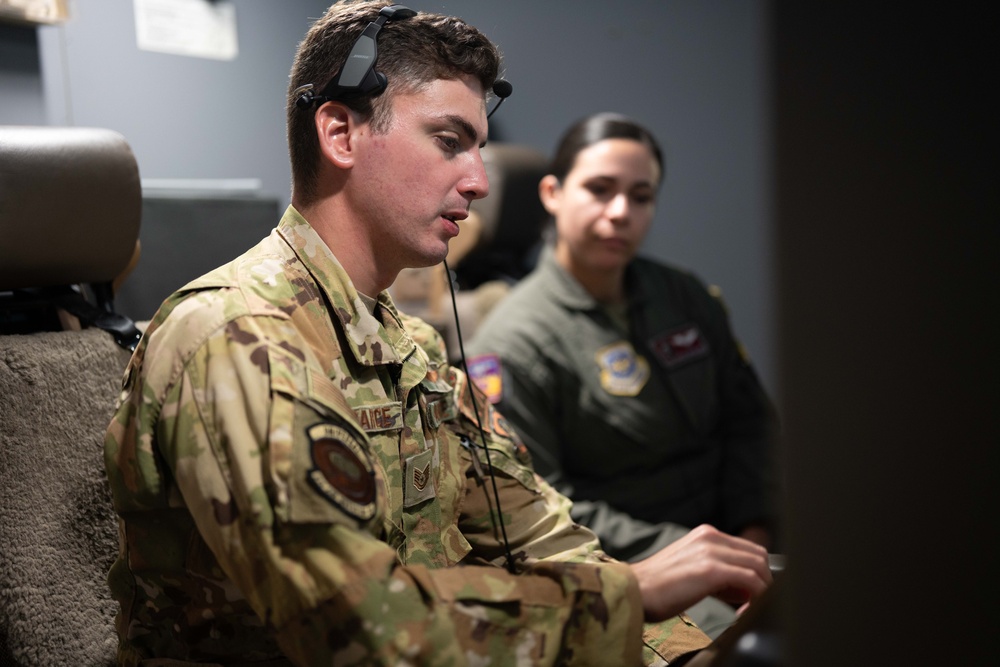 KC-46A Pegasus crew conducts nighttime preflight inspection