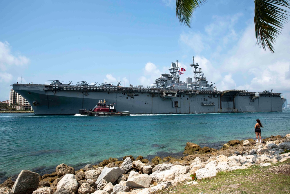 USS Bataan Departs PortMiami Following Fleet Week