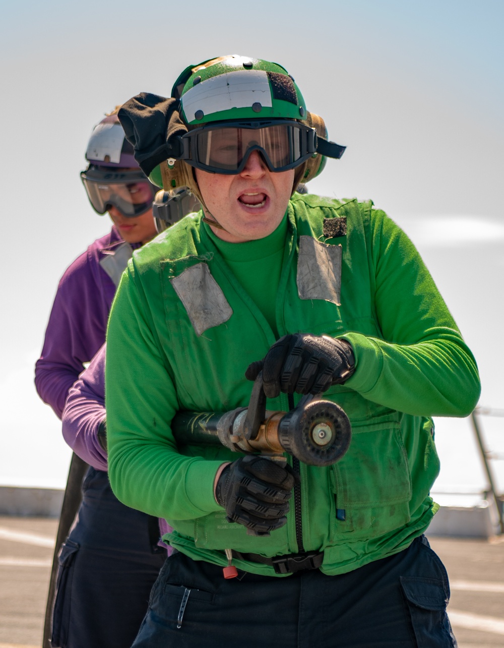 USS New York Flight Deck Firefighting Training