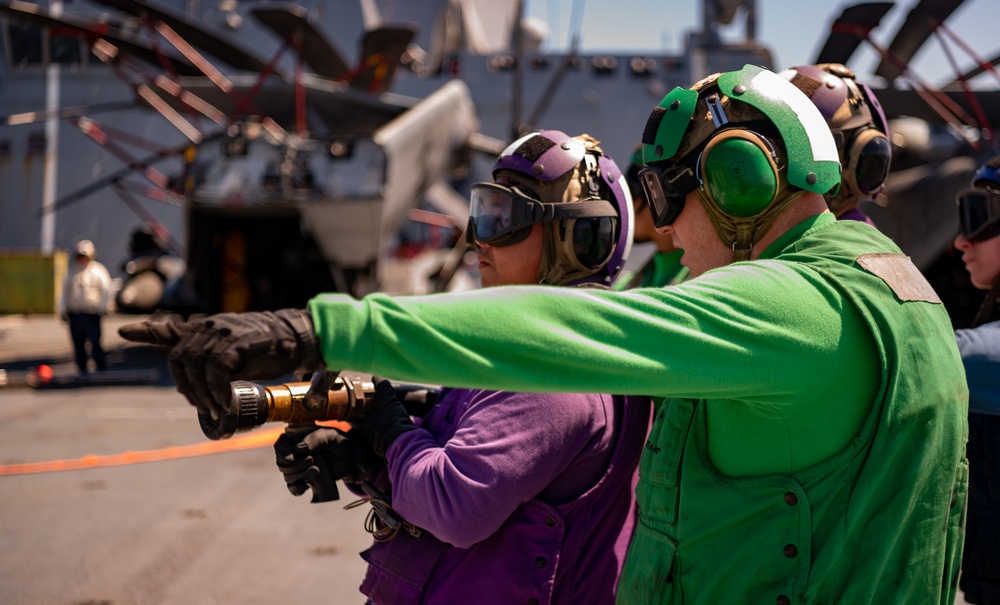 USS New York Flight Deck Firefighting Training