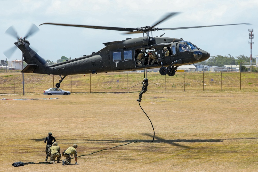 Mexican navy special forces enhance capabilities during fast rope insertion and extraction systems training