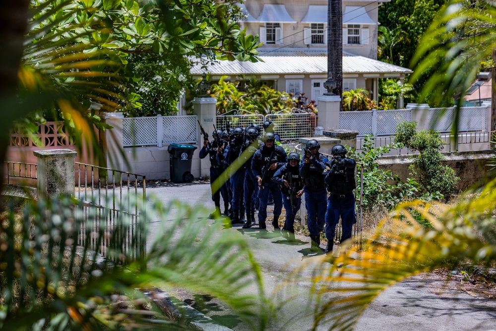 Barbados Police Tactical Response Unit Receives Expert Feedback from Interagency Training Specialist at TRADEWINDS 24