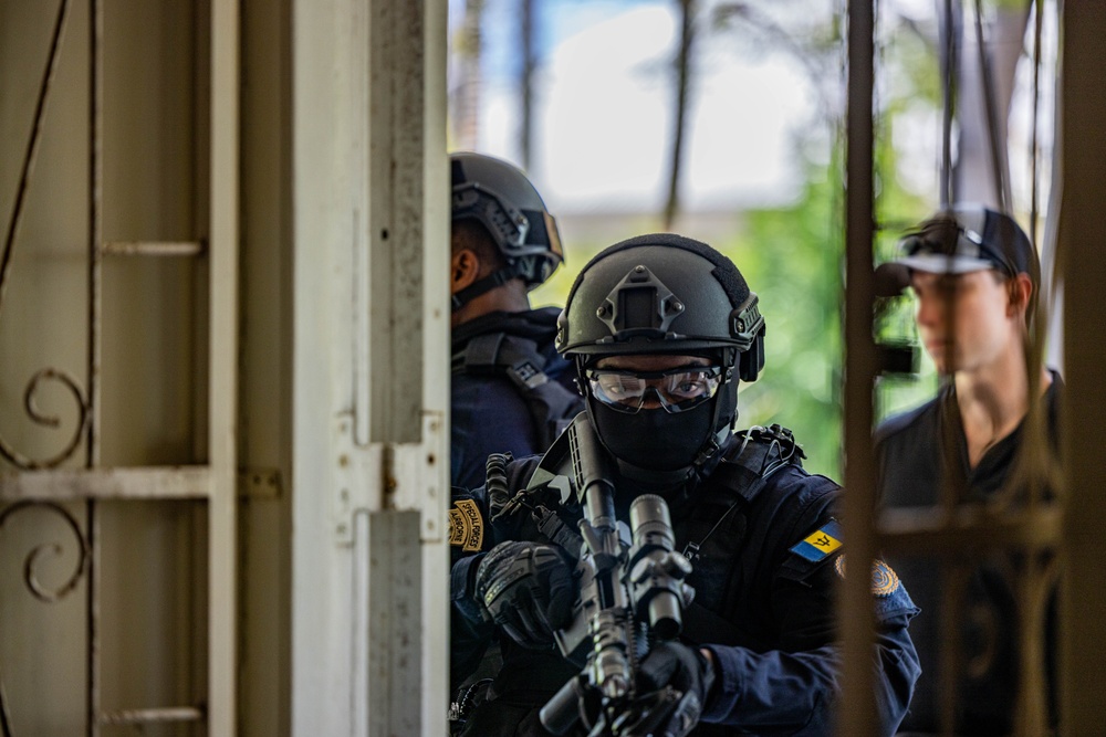 Barbados Police Tactical Response Unit Receives Expert Feedback from Interagency Training Specialist at TRADEWINDS 24