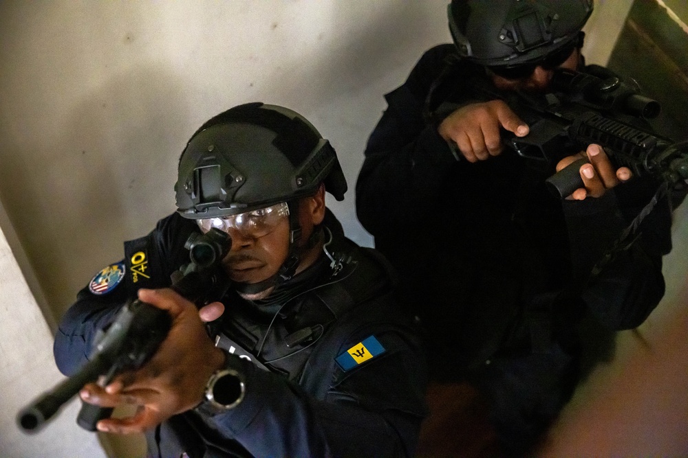 Barbados Police Tactical Response Unit Receives Expert Feedback from Interagency Training Specialist at TRADEWINDS 24