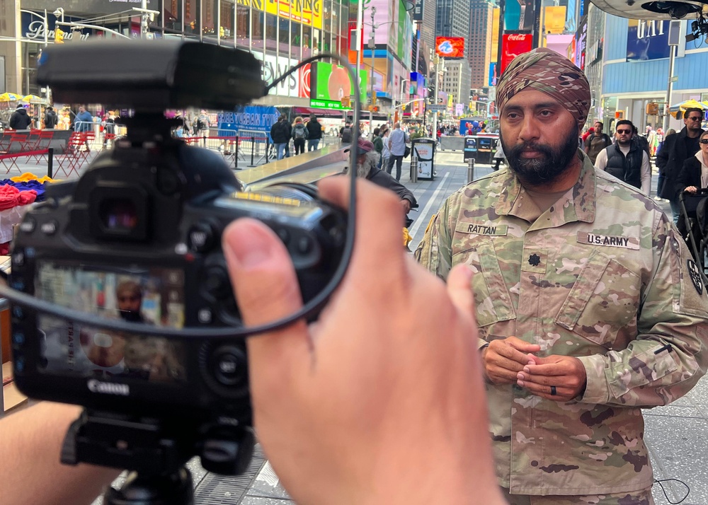 MRTC officer celebrates Army's support for Sikh Soldiers at Times Square 'Turban Day'