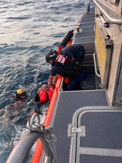 Coast Guard rescues 3 people, 1 dog 35 miles off Clearwater