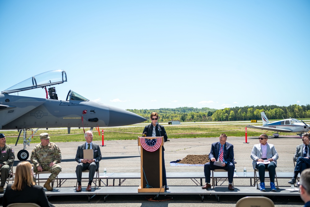 104th Fighter Wing holds groundbreaking ceremony with Westfield-Barnes Regional Airport for new taxiway