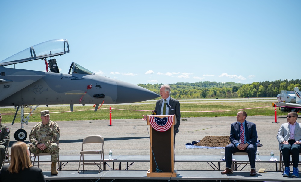 104th Fighter Wing holds groundbreaking ceremony with Westfield-Barnes Regional Airport for new taxiway