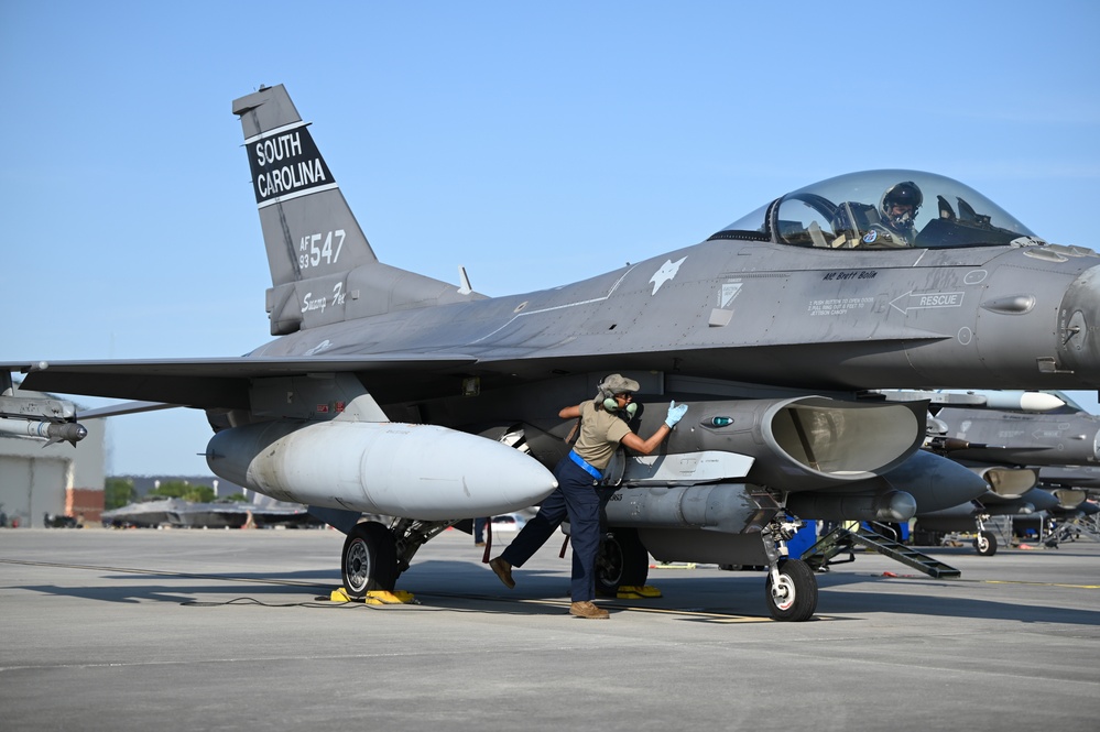 F-16 Pre-Flight Checks at Sentry Savannah 2024