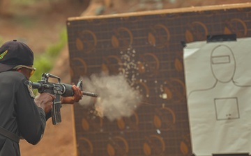 Ghana Armed Forces participate in a weapons tactical training course during Flintlock 24