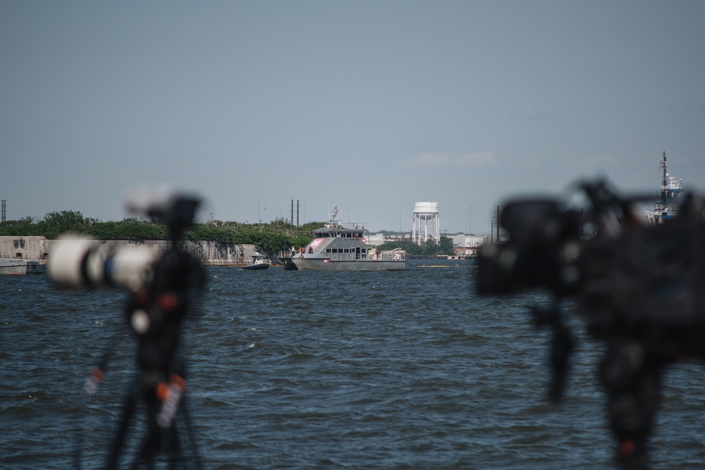 U.S. Army Corps of Engineers leadership conduct media availability following controlled demolition of Francis Scott Key Bridge wreckage