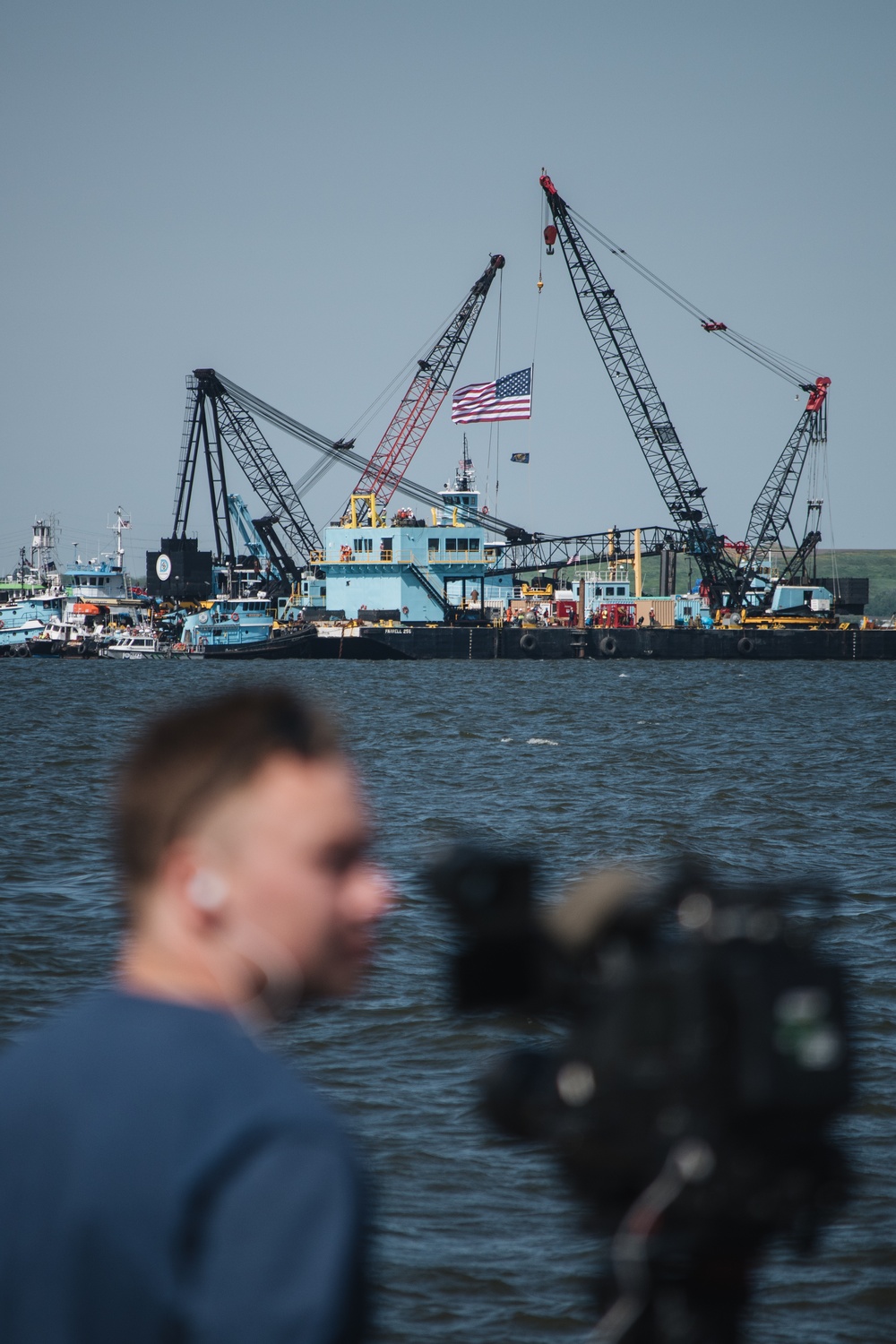 U.S. Army Corps of Engineers leadership conduct media availability following controlled demolition of Francis Scott Key Bridge wreckage