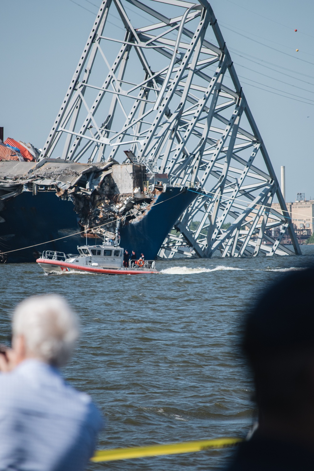 U.S. Army Corps of Engineers leadership conduct media availability following controlled demolition of Francis Scott Key Bridge wreckage