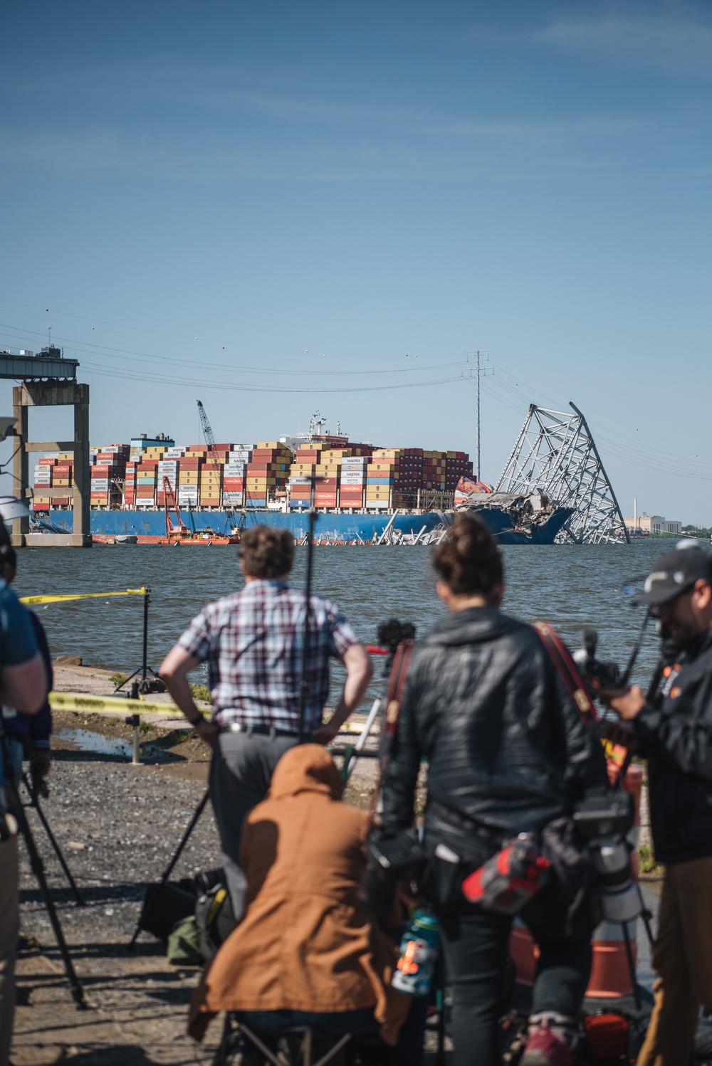 U.S. Army Corps of Engineers leadership conduct media availability following controlled demolition of Francis Scott Key Bridge wreckage