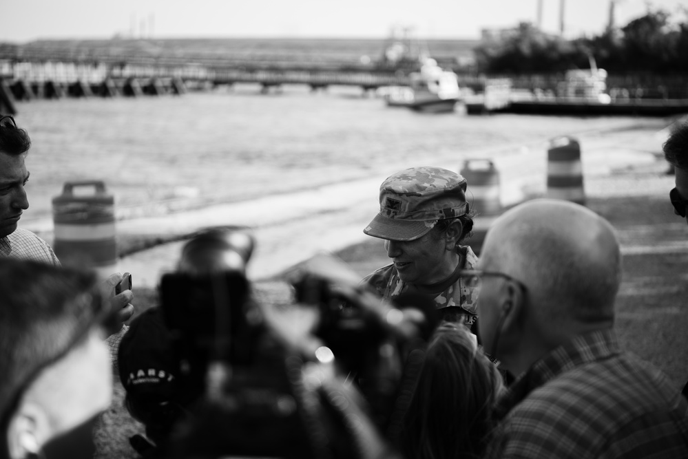 U.S. Army Corps of Engineers leadership conduct media availability following controlled demolition of Francis Scott Key Bridge wreckage