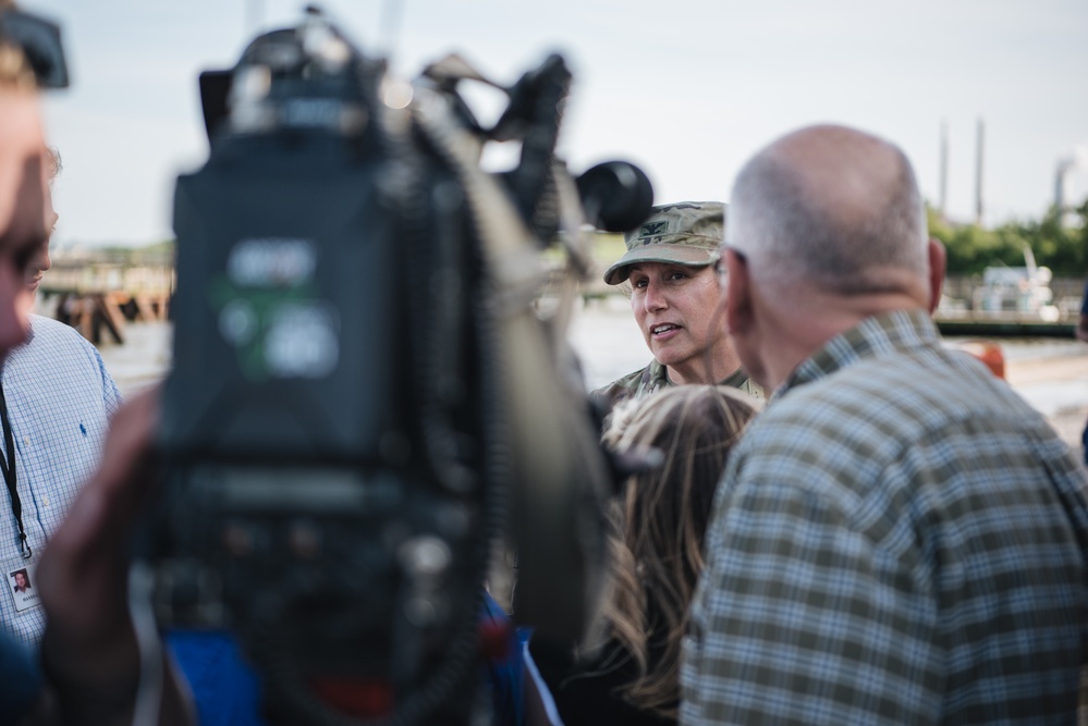 U.S. Army Corps of Engineers leadership conduct media availability following controlled demolition of Francis Scott Key Bridge wreckage