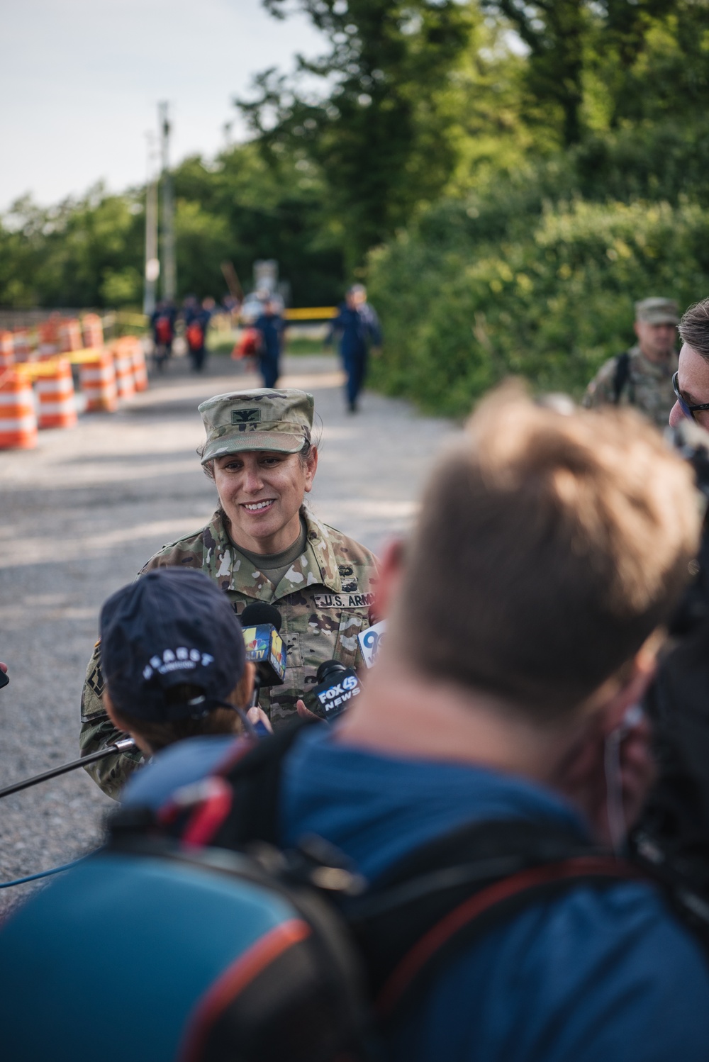 U.S. Army Corps of Engineers leadership conduct media availability following controlled demolition of Francis Scott Key Bridge wreckage