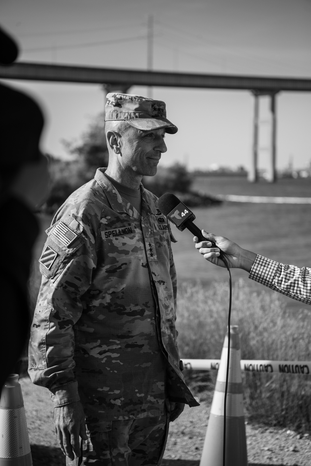 U.S. Army Corps of Engineers leadership conduct media availability following controlled demolition of Francis Scott Key Bridge wreckage