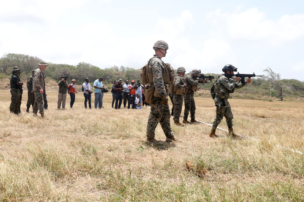 Media engages with Troops at Paragon Base, Barbados