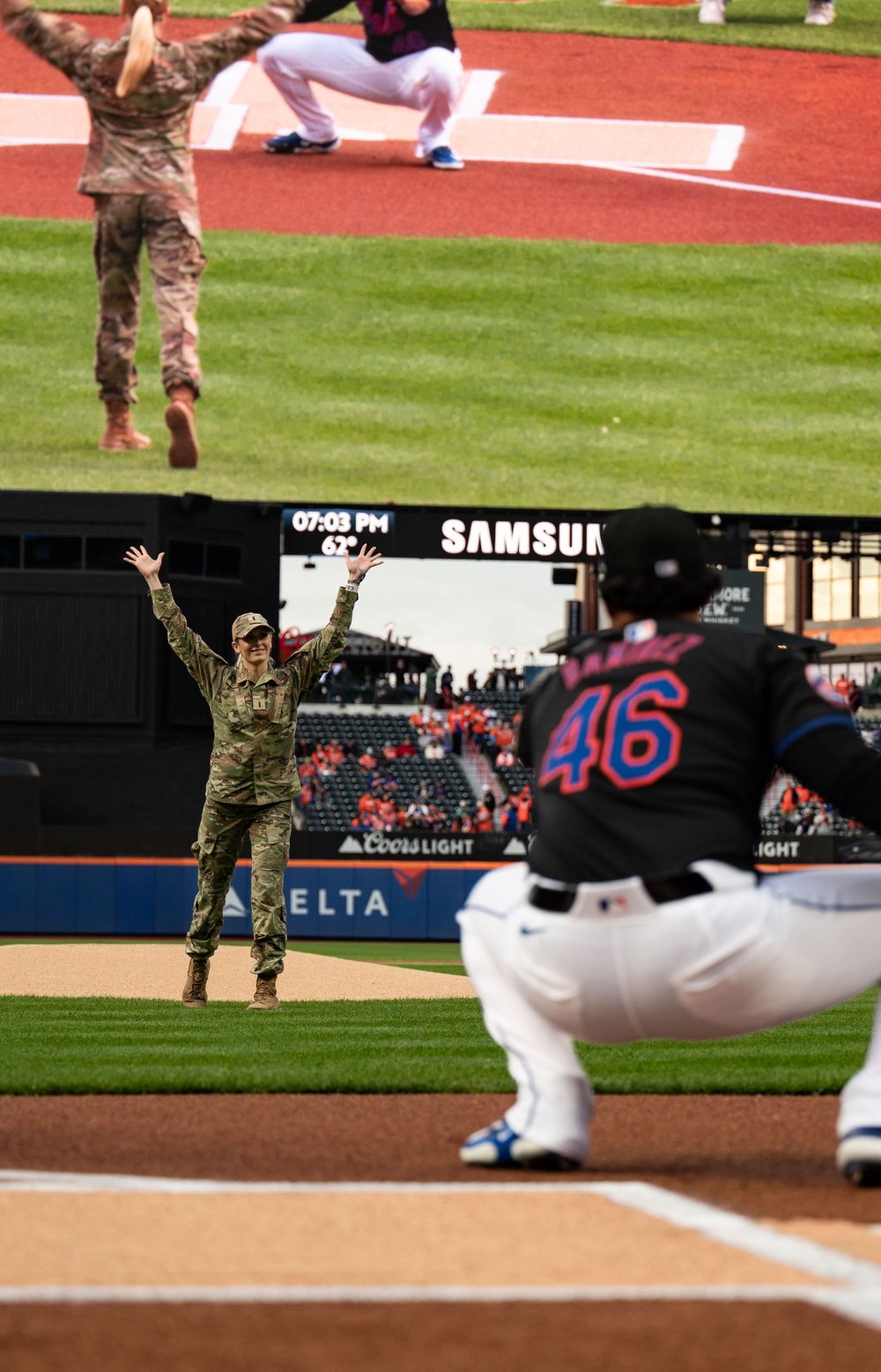 Lt Marsh Throws First Pitch at Mets Game