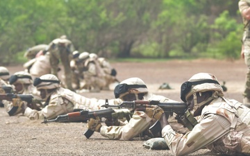 The Armed Forces of Mauritania participate in a weapons tactical training course alongside members from the Spanish Special Operations Command during Flintlock 24