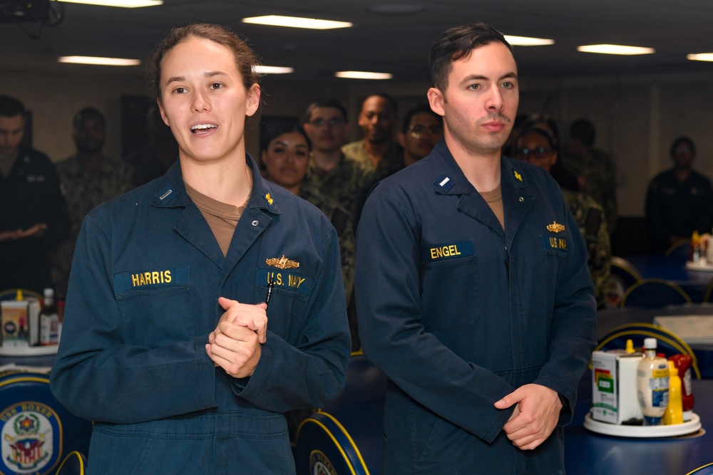 Boxer Supply Corps Officers Earn Warfare Pins