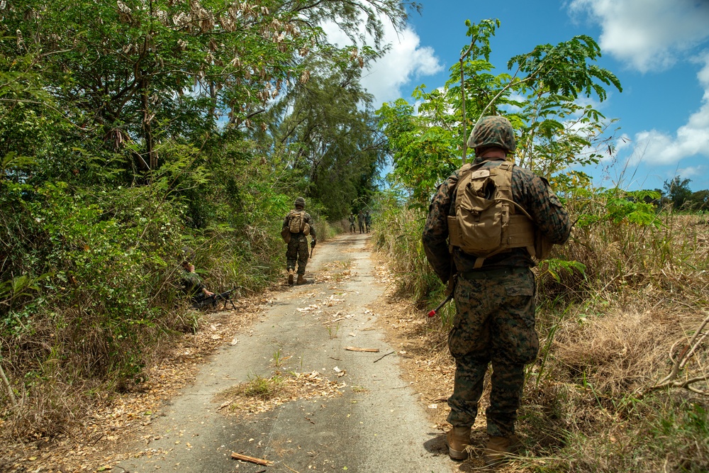 Members of the U.S. and Mexican marines, Antigua army, Suriname army, Belize army, Royal Bahamas Defence Force, and Jamaican army establish security during raid