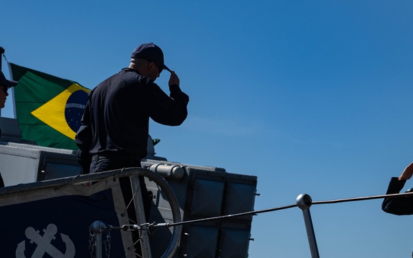 US Coast Guard and Brazilian navy boarding crews conduct training exercise during Southern Seas 2024