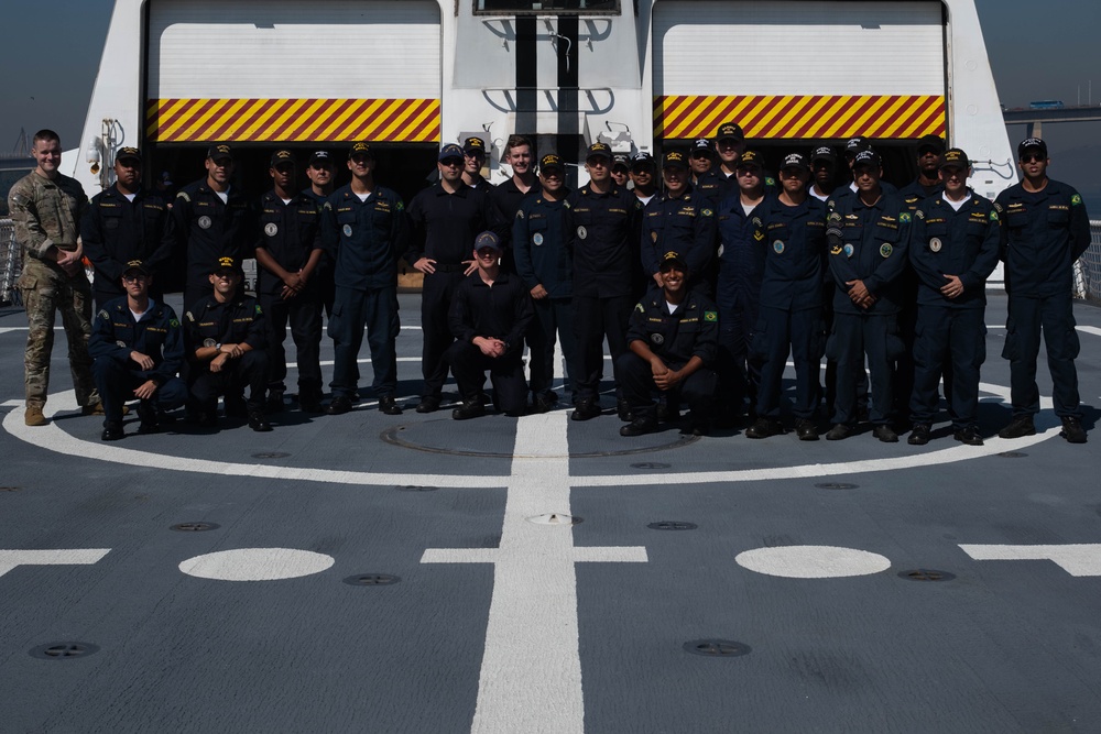 US Coast Guard and Brazilian navy boarding crews conduct training exercise during Southern Seas 2024