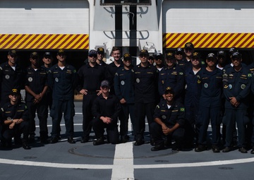 US Coast Guard and Brazilian navy boarding crews conduct training exercise during Southern Seas 2024