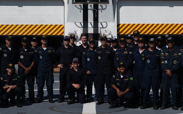 US Coast Guard and Brazilian navy boarding crews conduct training exercise during Southern Seas 2024