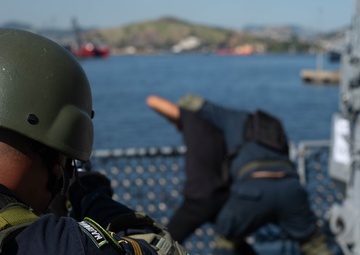 US Coast Guard and Brazilian navy boarding crews conduct training exercise during Southern Seas 2024