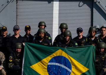 US Coast Guard and Brazilian navy boarding crews conduct training exercise during Southern Seas 2024