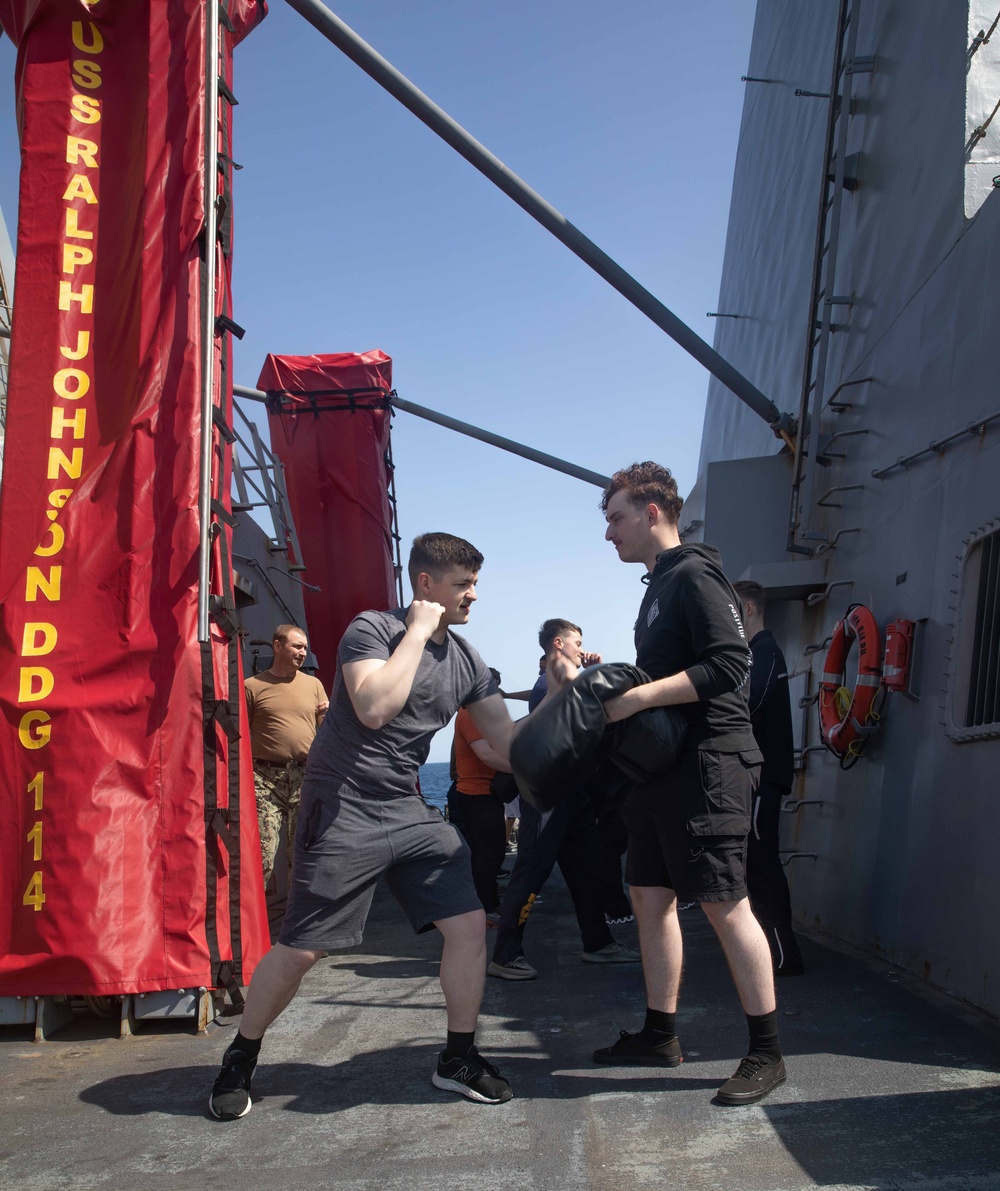 USS Ralph Johnson conducts hand-to-hand combat training