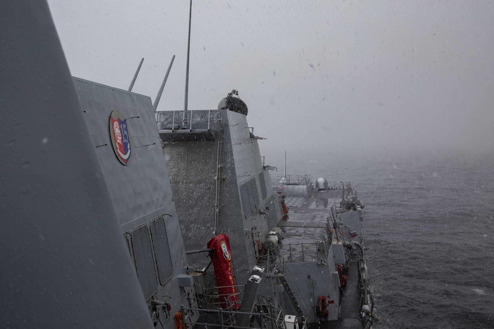 USS Ralph Johnson transits the Bering Sea