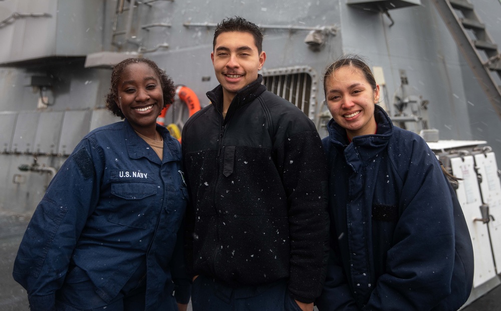 USS Ralph Johnson transits the Bering Sea