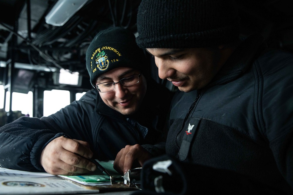 USS Ralph Johnson transits the Bering Sea