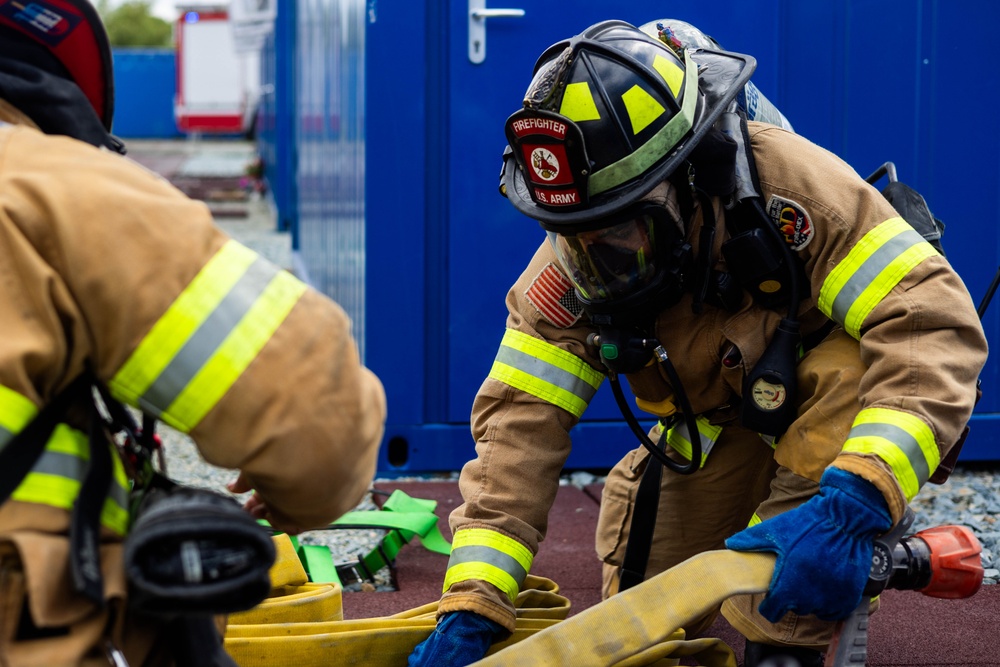 U.S. Army Firefighters Take Part in Fire Drill in Romania